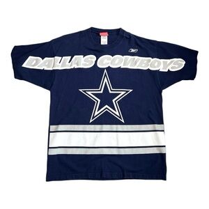 Vintage Y2K‎ Reebok Dallas Cowboys Graphic Front & Back Crewneck T-Shirt Large